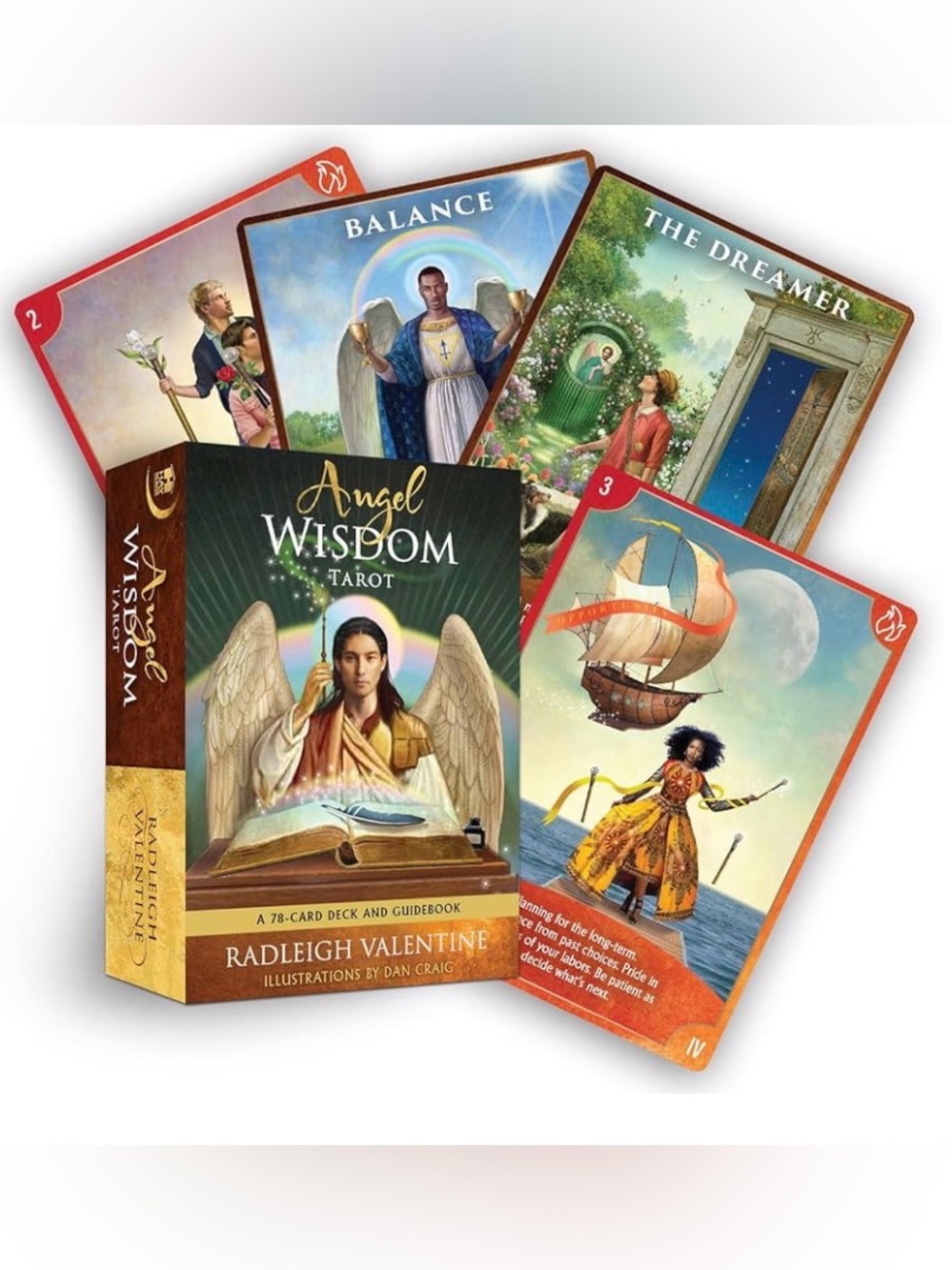 Angel Wisdom Tarot Deck by Radleigh Valentine - Colorful Illustration Cards